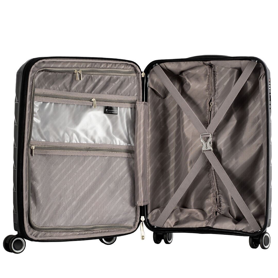 8 Wheel Hard Shell Strong Cabin Suitcase Luggage - Upperclass Fashions 