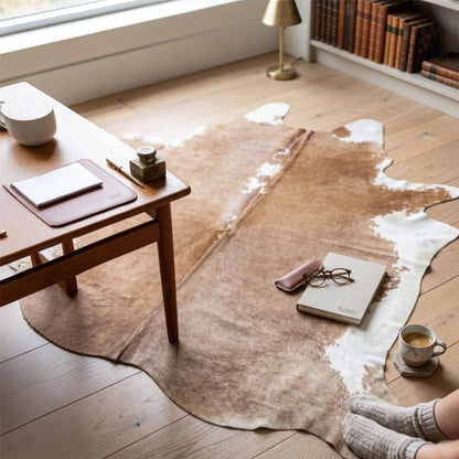 Natural Cow Leather Cowhide Hairon Rug - Hereford