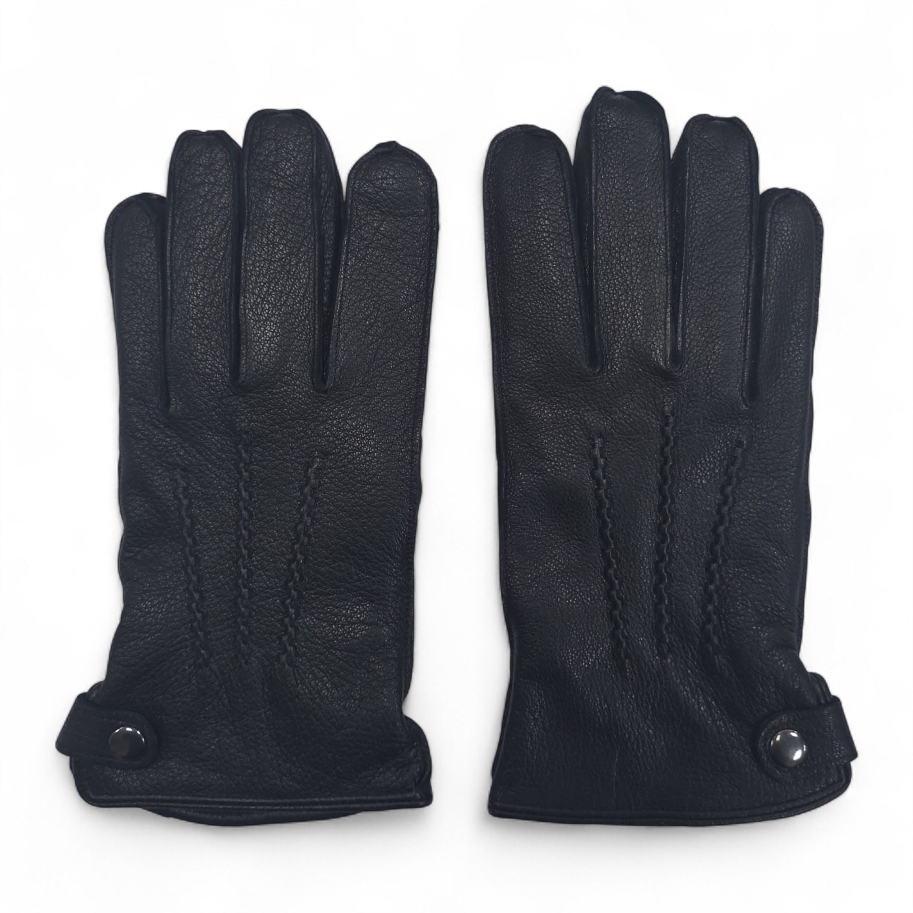 Men’s Italian Leather Warm Wool-Lined Winter Gloves - M-LGV-505