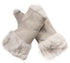 Womens Shearling Mittens Fingerless Cuffs Toscana Suede Sheepskin Fur - Upperclass Fashions 