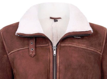 Mens Smooth Sheepskin Leather Jacket-Helston