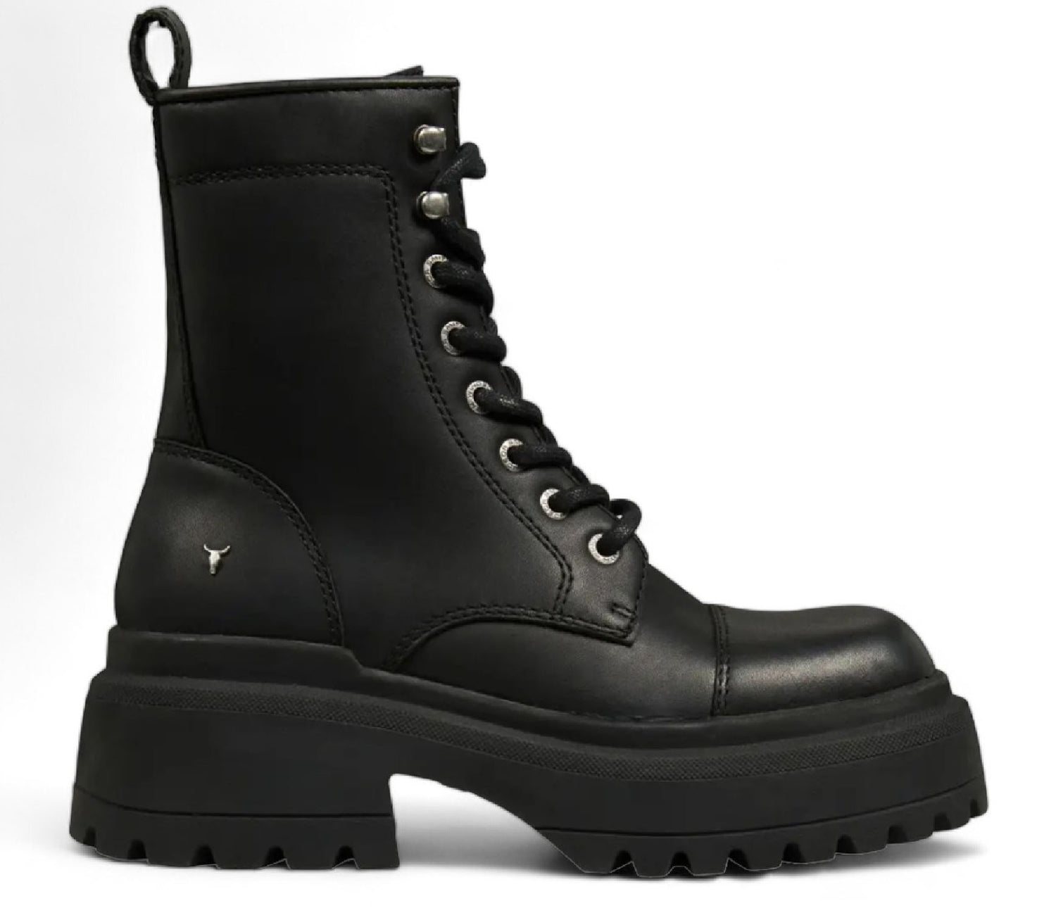 Windsorsmith Leather Chunky Combat Boots - Destroy