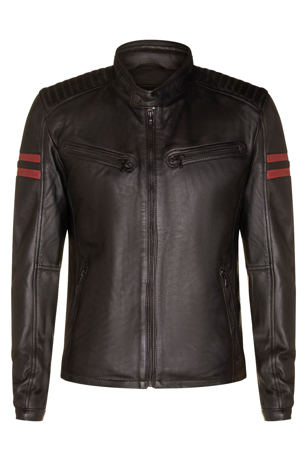 Mens Leather Retro Bomber Jacket - Crewe