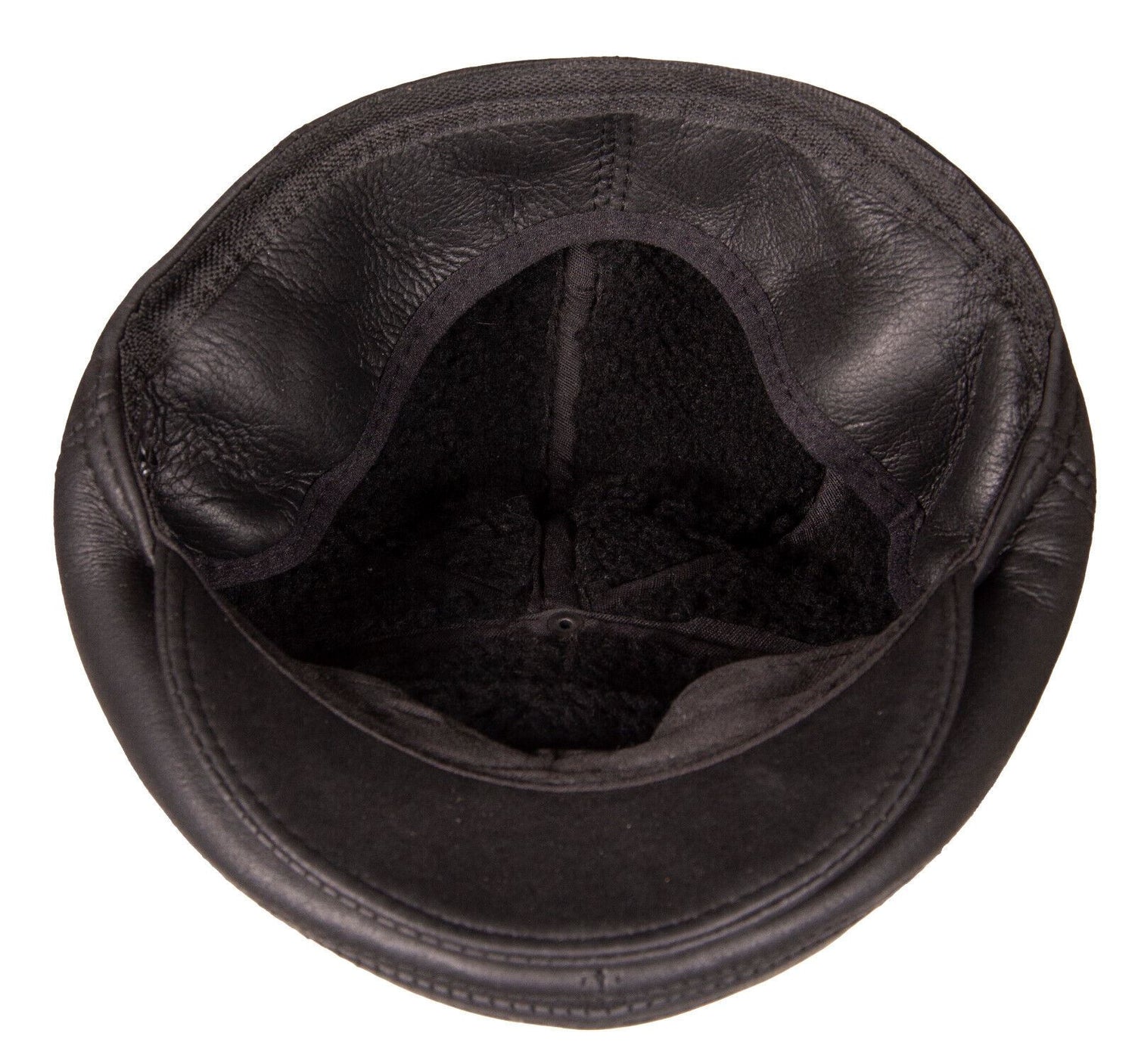 Mens Leather Black Flat Cap Hat Peaky Blinders Winter Beret Newsboy Gatsby Golf - Upperclass Fashions 