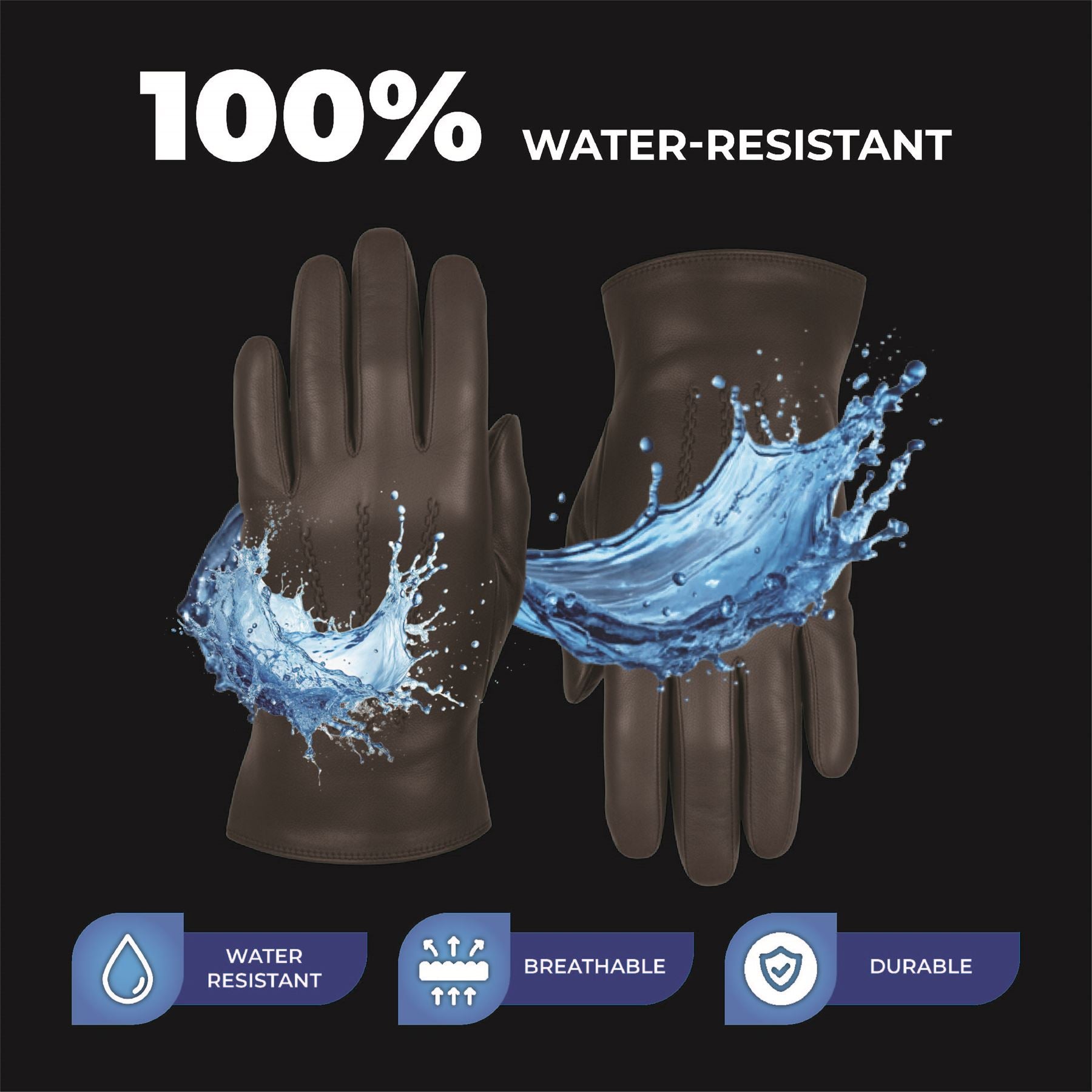 Men’s Italian Leather Warm Wool Lining Winter Stich Design Gloves - M-LGV-205