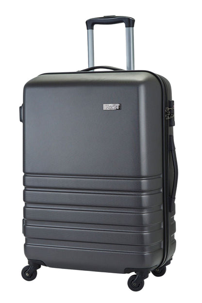 Hard Shell Charcoal Suitcase Set 4 Wheel Cabin Luggage Trolley Travel Bag