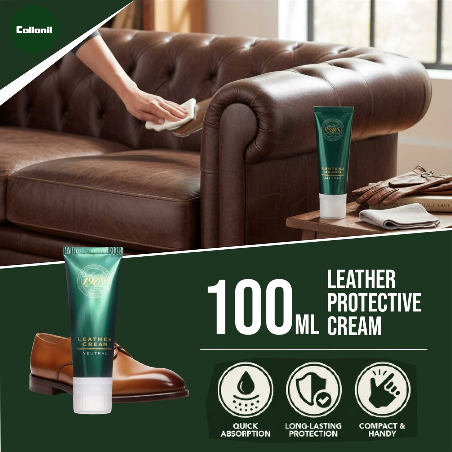 Collonil 1909 Leather Care Cream 75ml Shoes, Bags &amp; Clothing