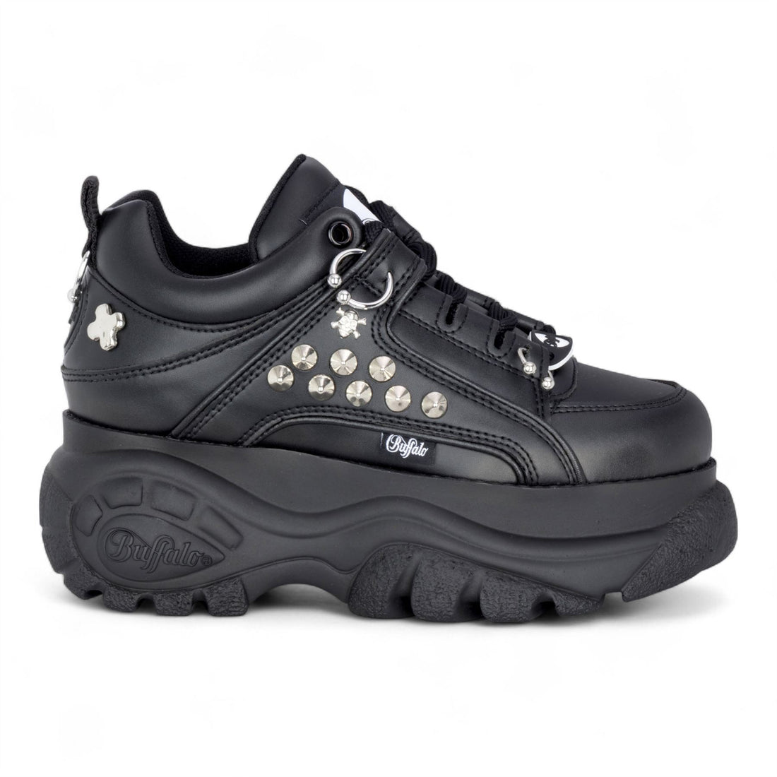 Buffalo Womens Black Studded Chunky Platform Fashion Trainers - 1339-14-PUNK