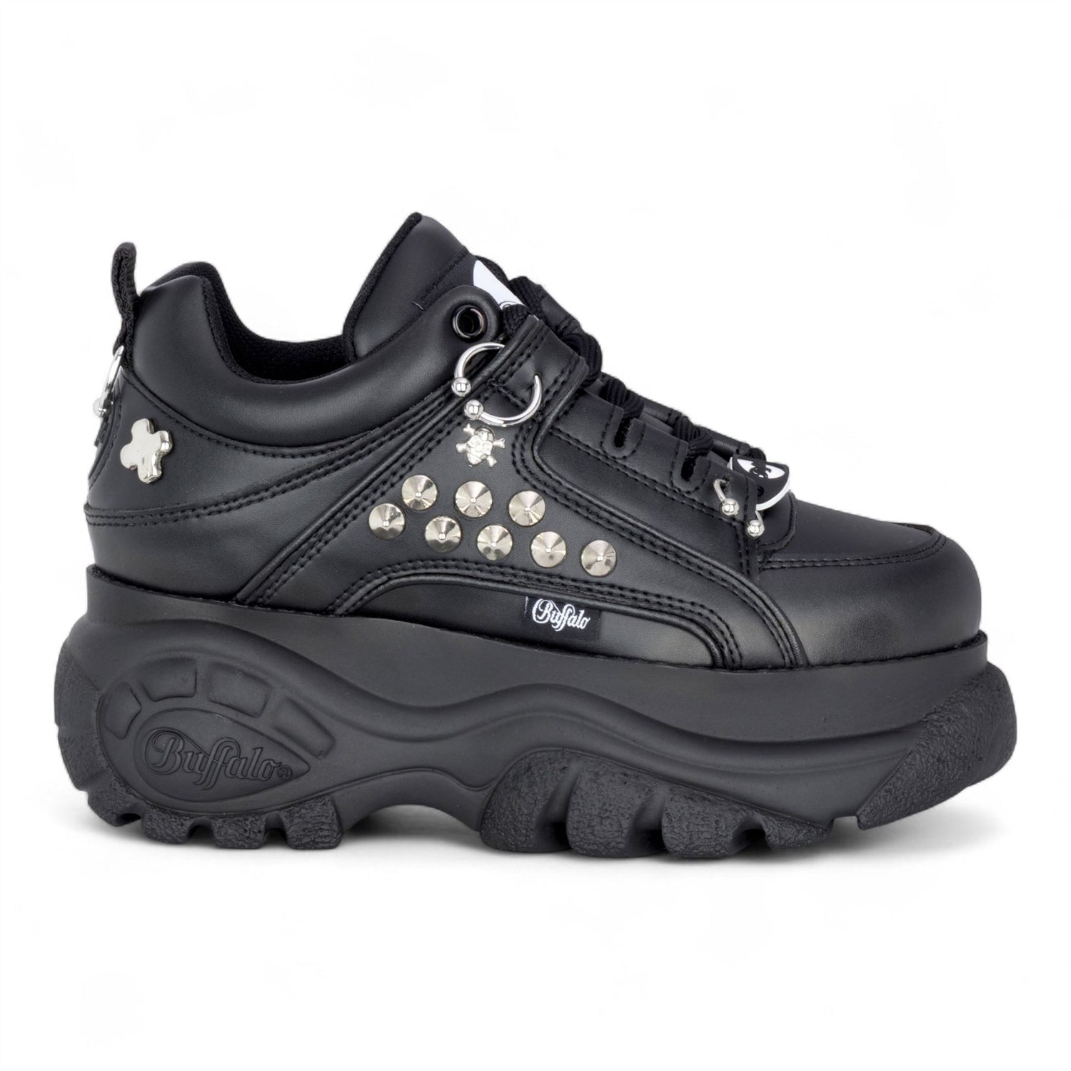 Buffalo Womens Black Studded Chunky Platform Fashion Trainers - 1339-14-PUNK