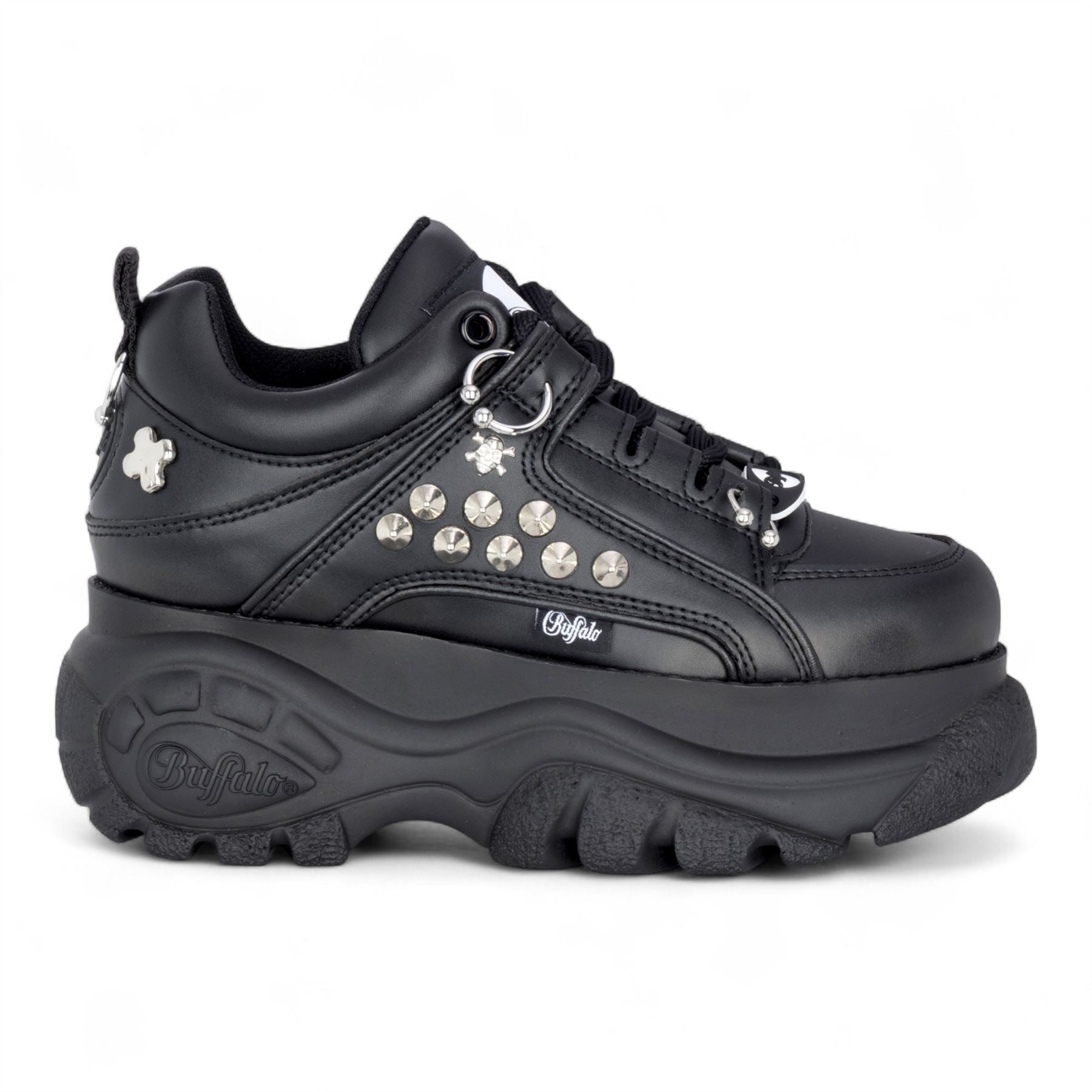 Buffalo Womens Black Studded Chunky Platform Fashion Trainers - 1339-14-PUNK