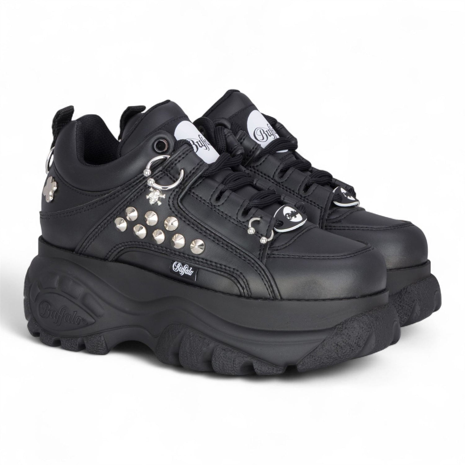 Buffalo Womens Black Studded Chunky Platform Fashion Trainers - 1339-14-PUNK