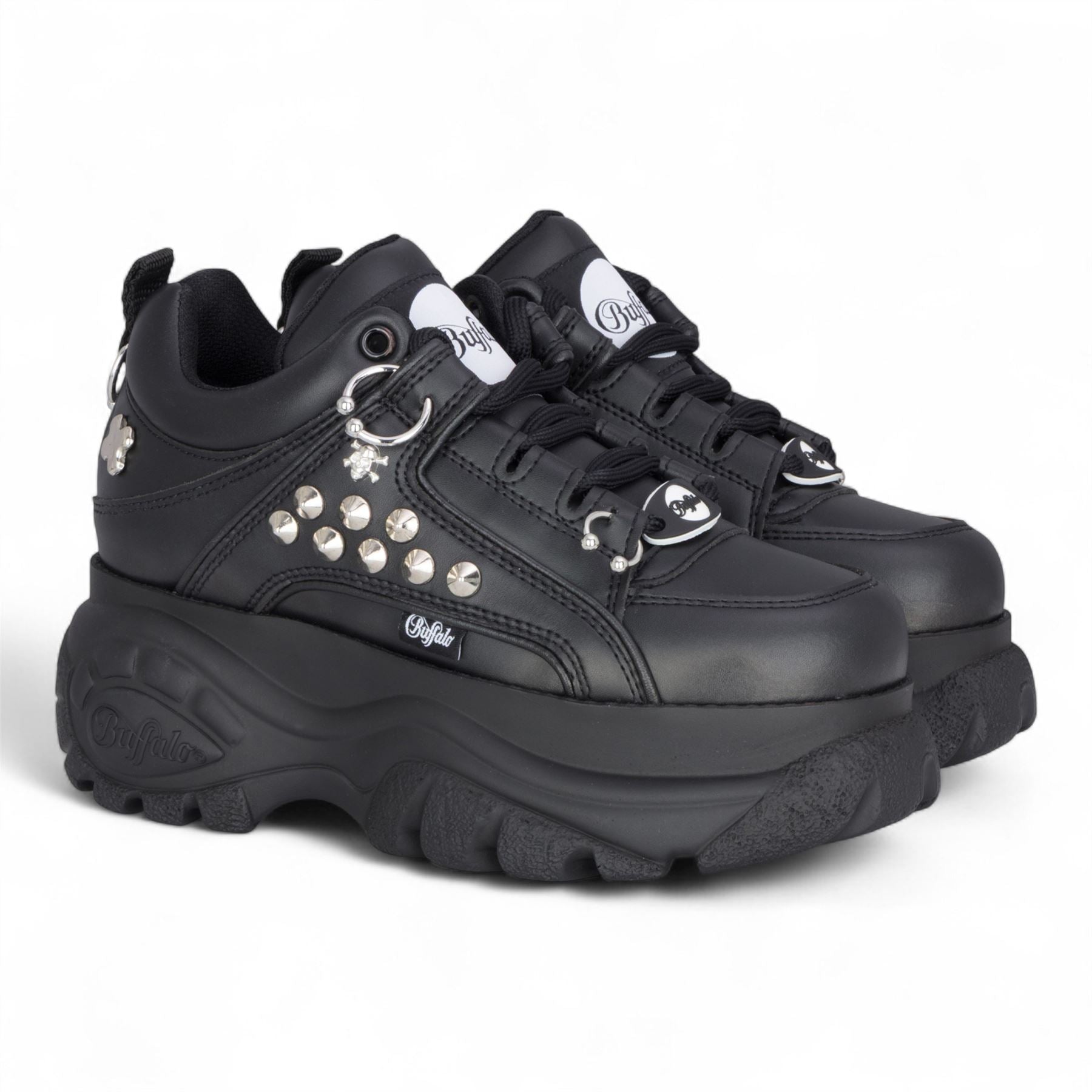 Buffalo Womens Black Studded Chunky Platform Fashion Trainers - 1339-14-PUNK