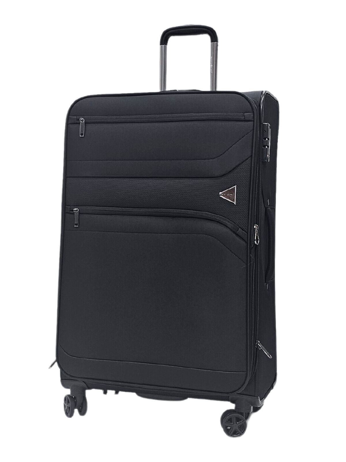 Clayton Large Soft Shell Suitcase in Black