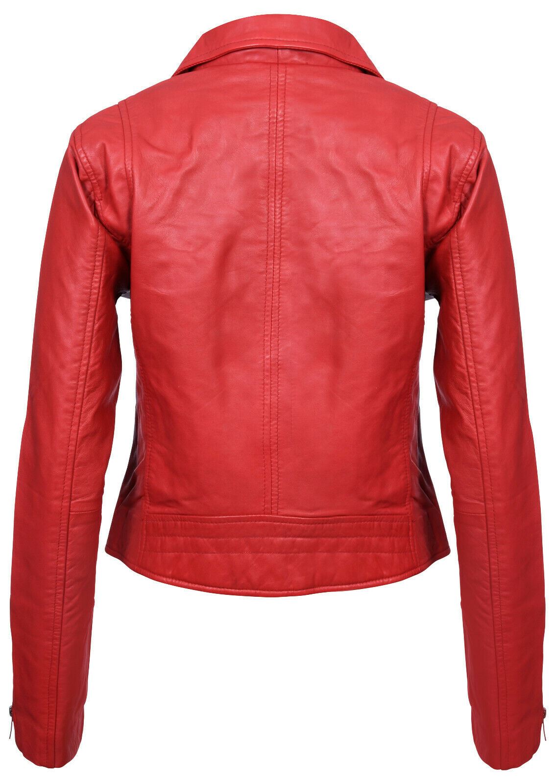 Womens Classic Leather Brando Biker Jacket-Loughton