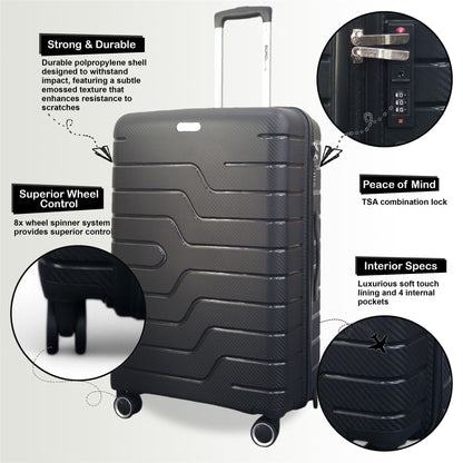 Kariya Large Hard Shell Suitcase in Black