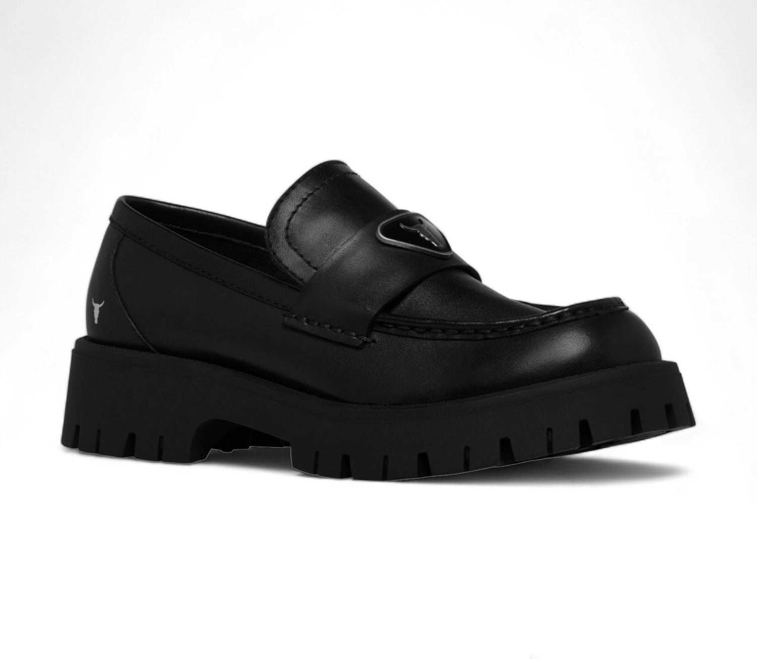 Windsorsmith Black Leather Chunky Loafers - Throne