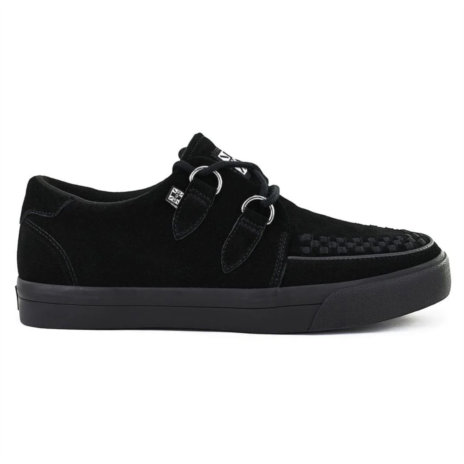 TUK Pointed Creeper Sneaker Black Suede Platform Shoes - A9178