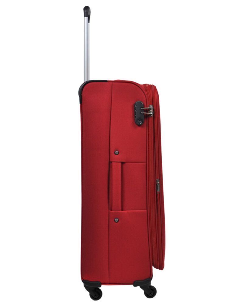 Lightweight Red Soft Casing Suitcases 8 Wheel Luggage Travel - Upperclass Fashions 