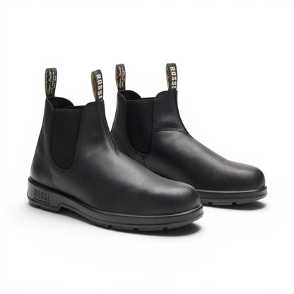 Rossi 404 Black Leather Outdoor Chelsea Boots - Spinifex