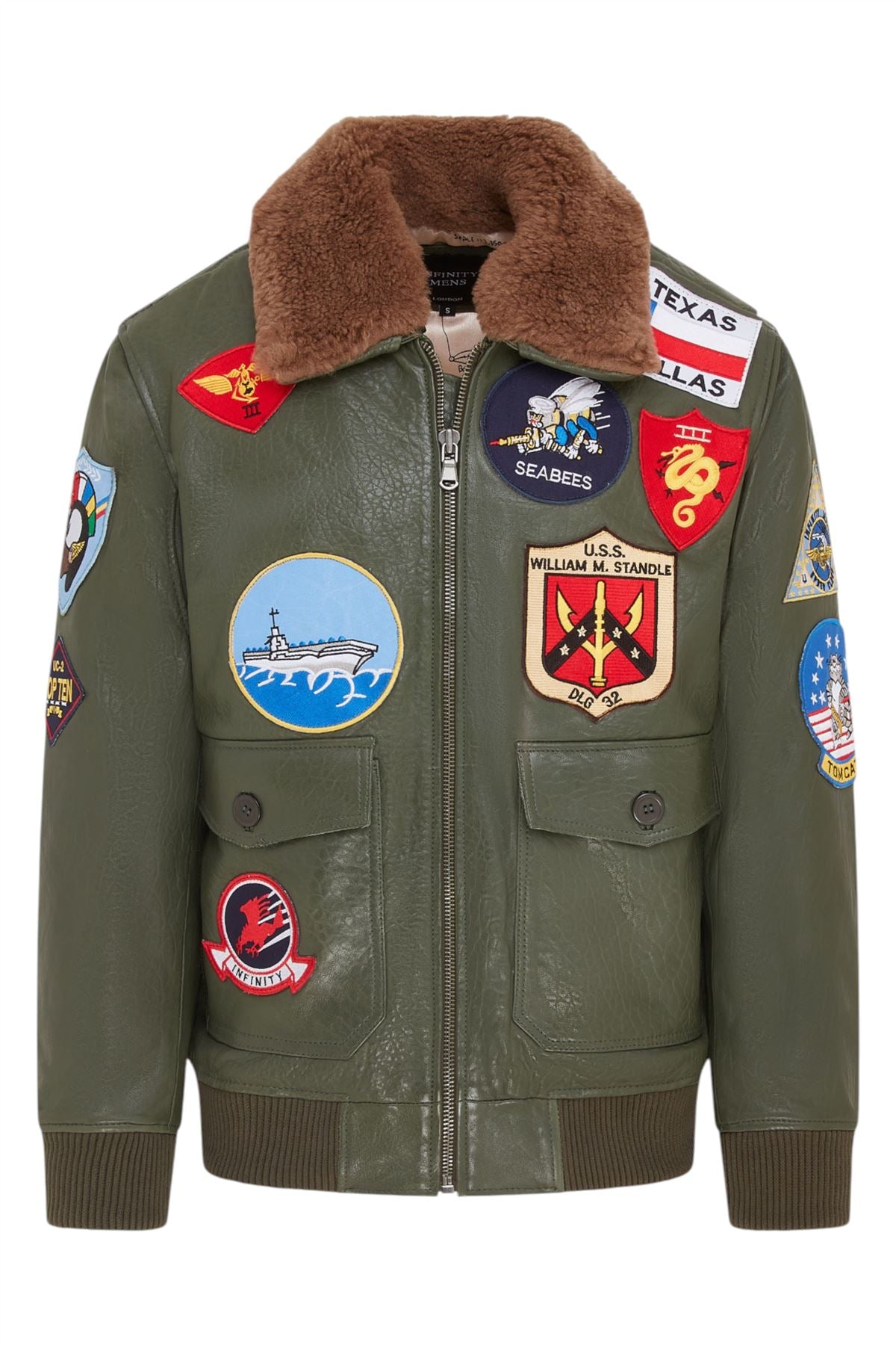 Mens A2 Top Gun  Leather Bomber Jacket-Camborne