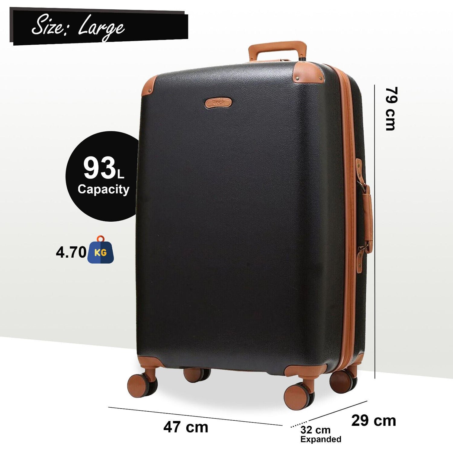 Anderson Large Hard Shell Suitcase in Black