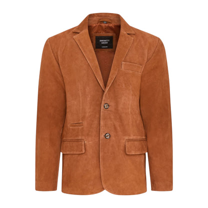 Mens Slim Goat Suede Italian Blazer Jacket-Somero