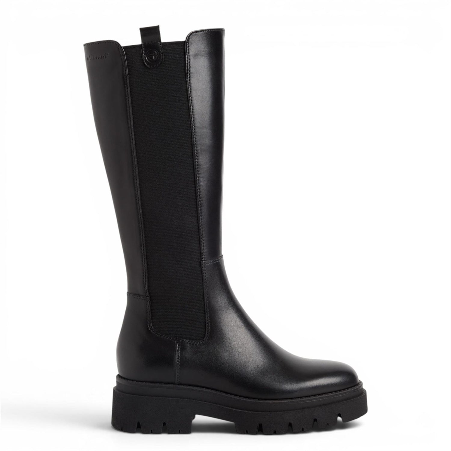 Tamaris Women’s Black Leather Knee High Platform Heel Long Boots - 25608-41