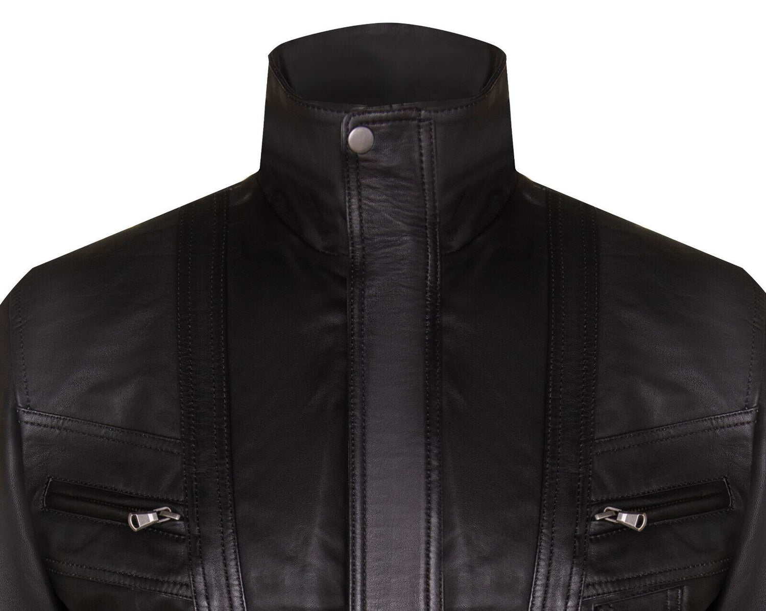 Mens Classic Leather Bluson Bomber Jacket-Cranbrook