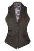 Womens 1920s Olive Green Wool Classic Retro Vintage Waistcoat - Upperclass Fashions 