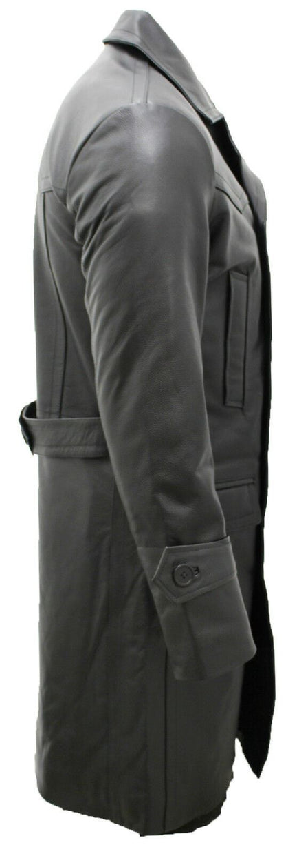 Mens 3/4-Length Cowhide Leather Peacoat-Edmonton