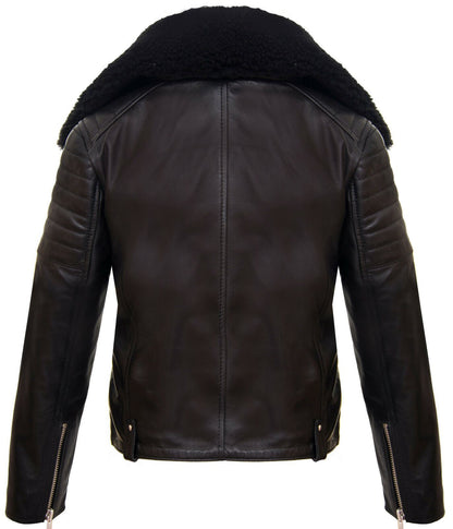 Kids Boys 100% Leather Detachable Collar Biker Jackets (3-13 Years) - Upperclass Fashions 