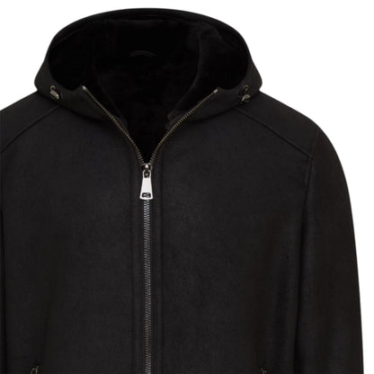 Mens Sheepksin Hooded Shearling Bomber Jacket - Benalla