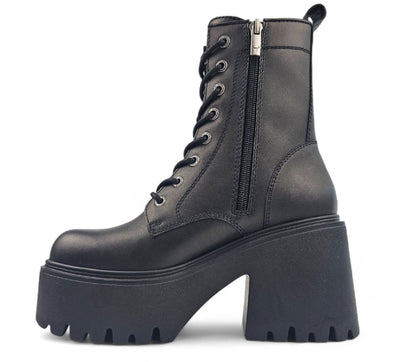 Windsorsmith Black Leather Platform Ankle Boots - Totally