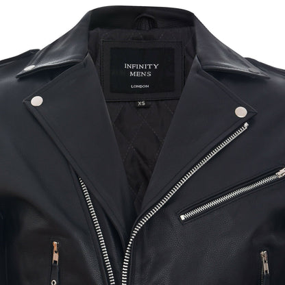 Mens Fringe Hide Leather Biker Jacket- Sevenoaks