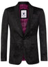 Mens Black Velvet Paisley Blazer Dinner Jacket - Upperclass Fashions 