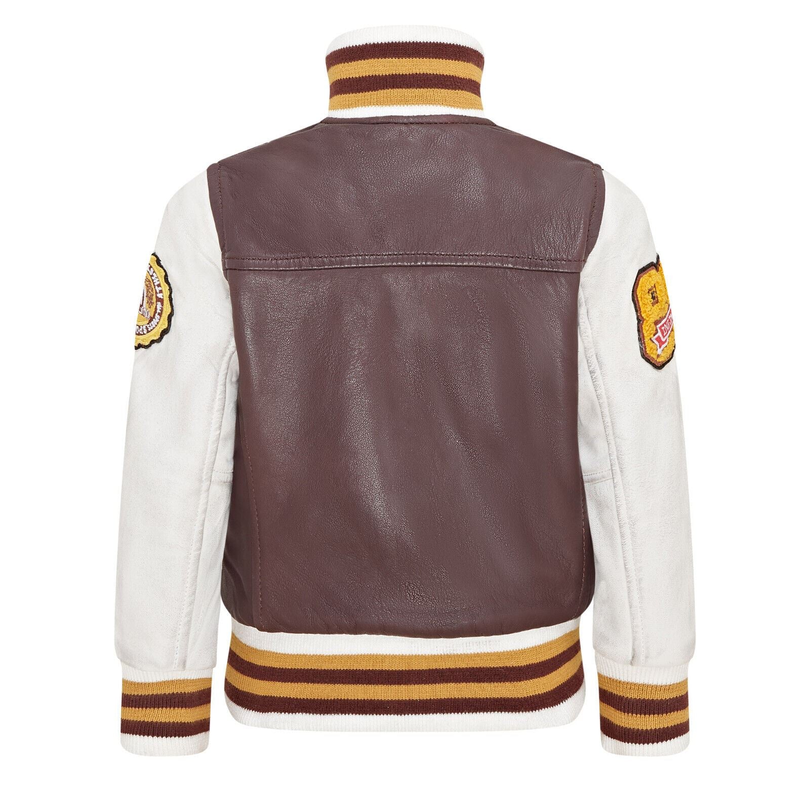 Kids Letterman Leather Varsity College Bomber Jacket 3-13 yrs