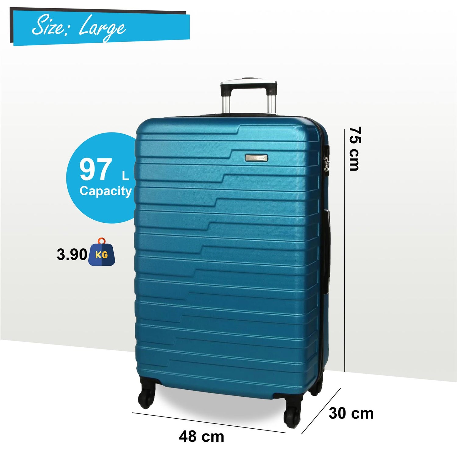 Crossville Large Hard Shell Suitcase in Blue