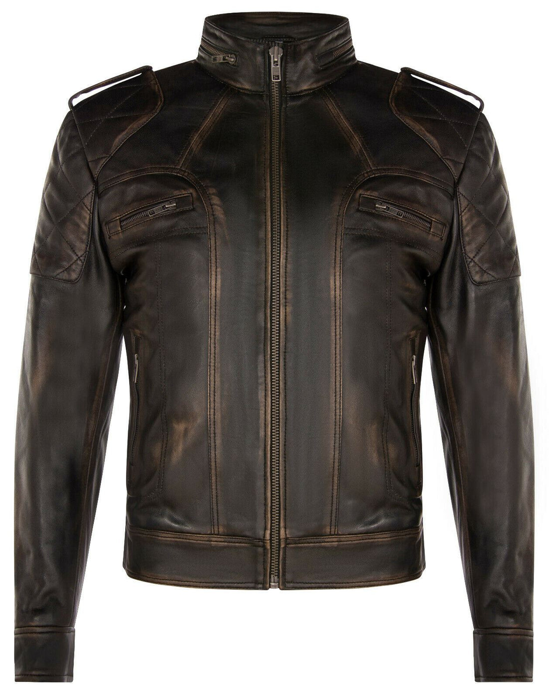 Mens Vintage Leather Biker Jacket-Sale