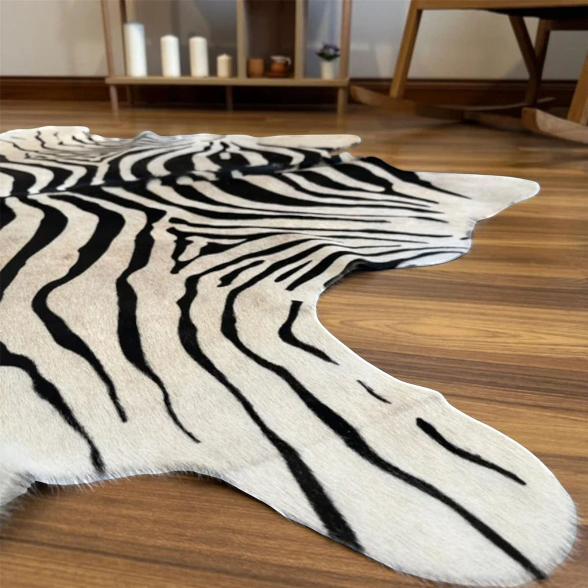 Natural Cow Real Leather Print Cowhide Hairon Rug - Zebra