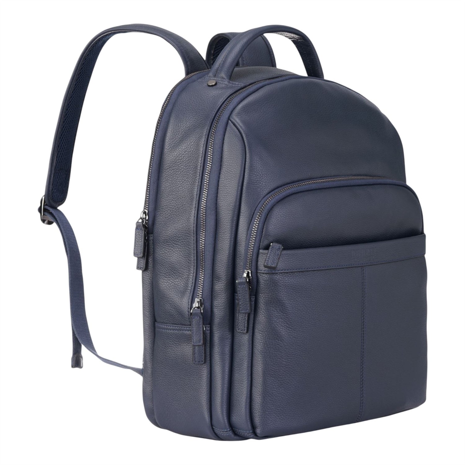 Genuine Leather Navy Blue Vintage Rucksack Laptop Bag Travel Backpack - Capri