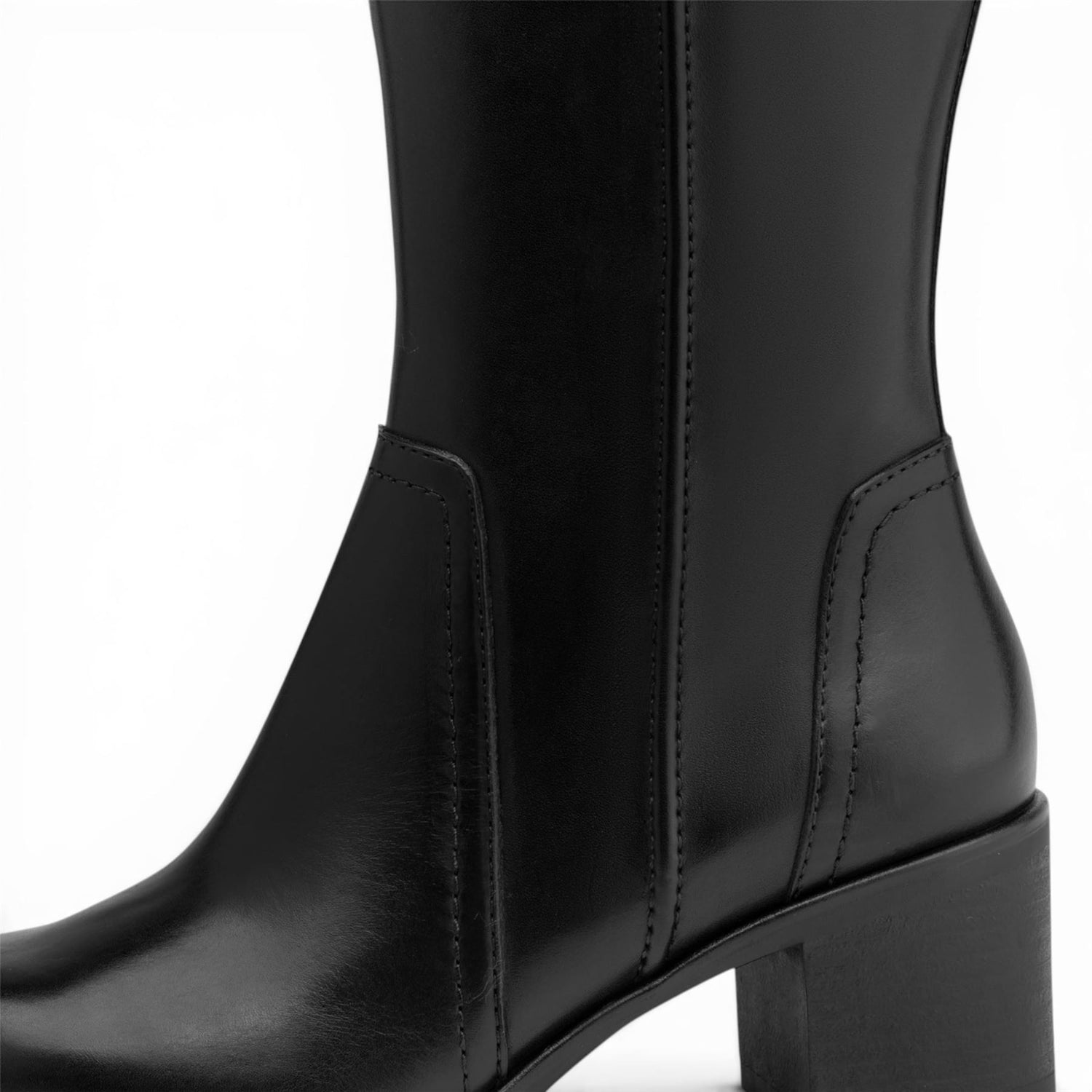 Tamaris Women’s Black Leather Riding Knee-High Heel Long Boots - 25576-47