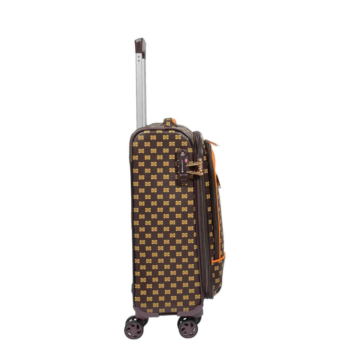 Lightweight Brown Cabin Suitcase Luggage Travel Bag