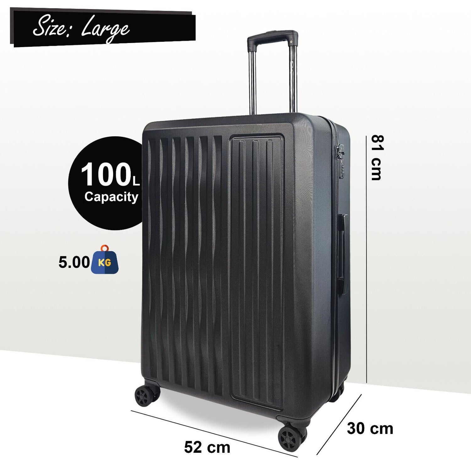 Cullman Large Hard Shell Suitcase in Black