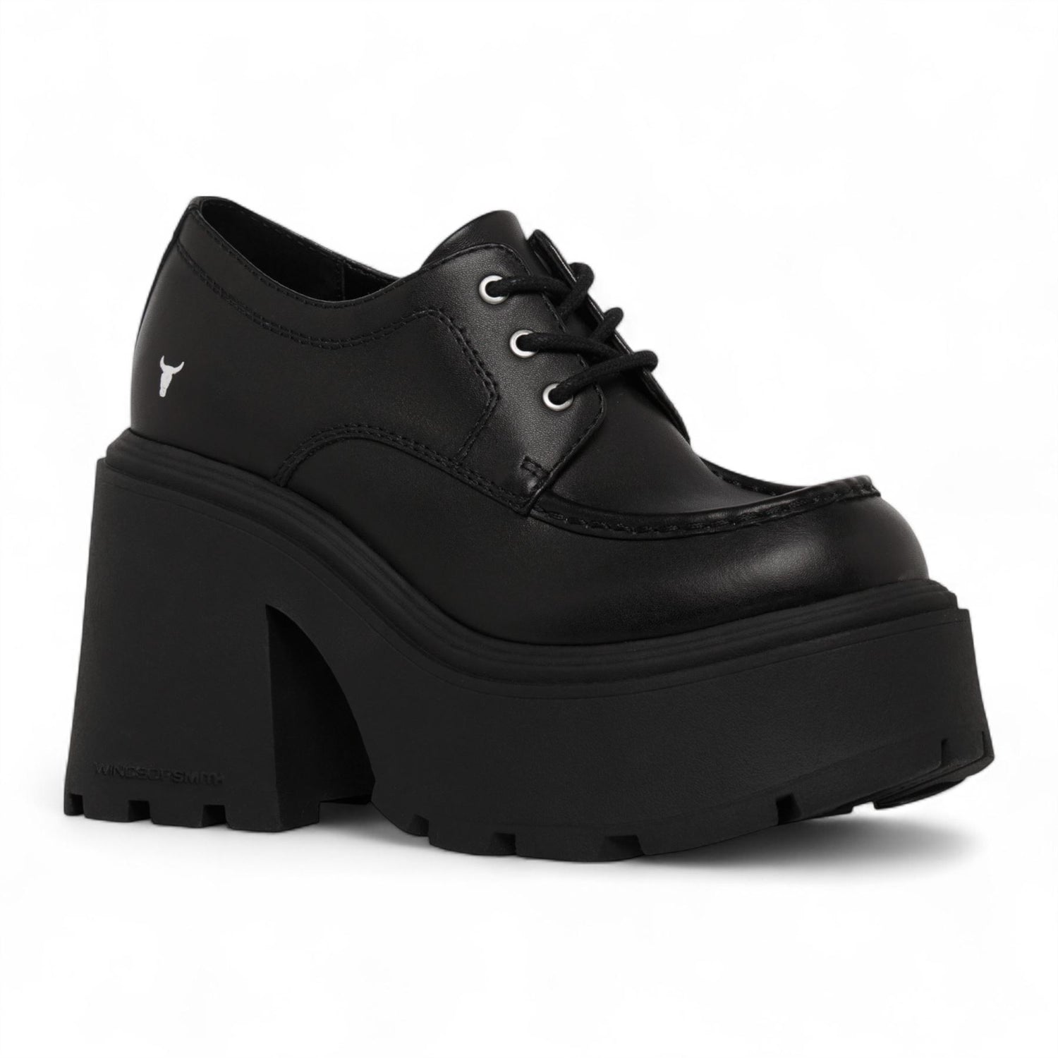Windsorsmith Womens Black Leather Chunky Platform Lace-Up Shoes - Starcrossed Windsorsmith Womens Black Leather Chunky Platform Lace-Up Shoes - Starcrossed