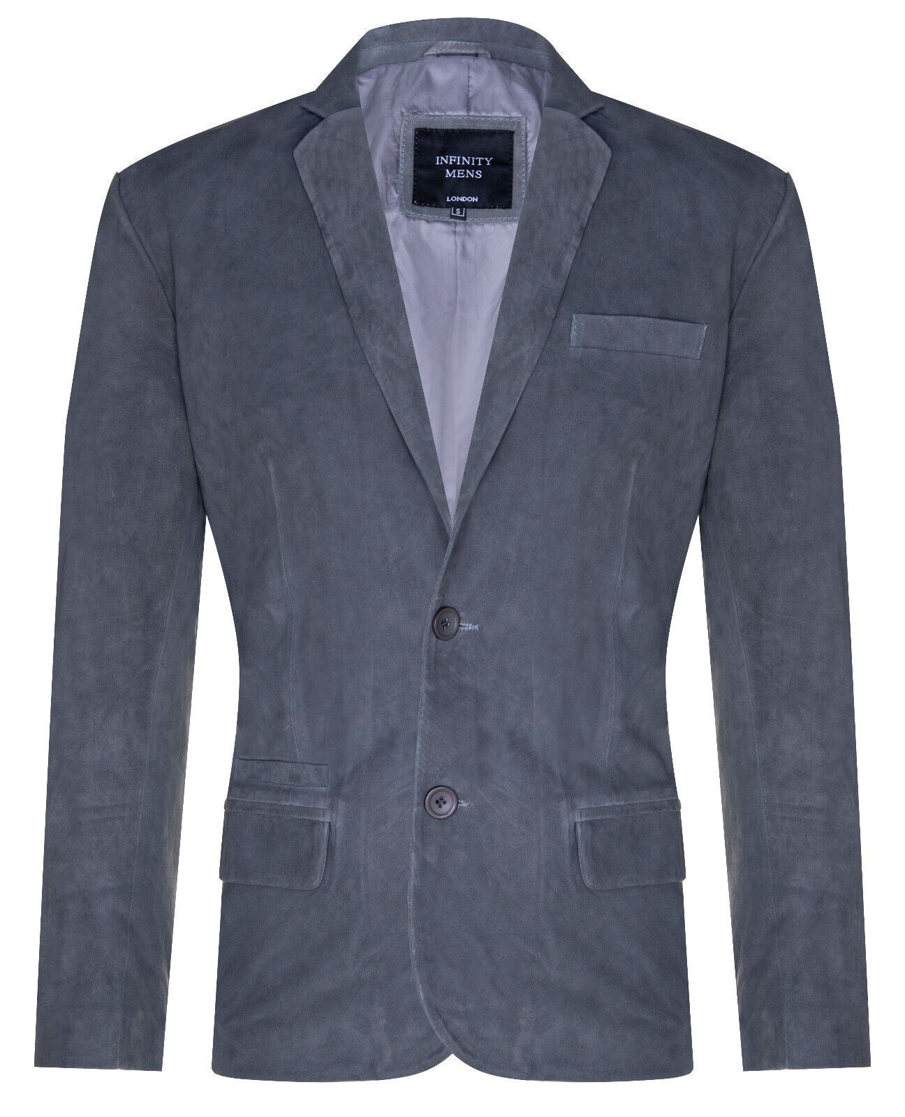 Mens Suede Italian Blazer Jacket-Dorking