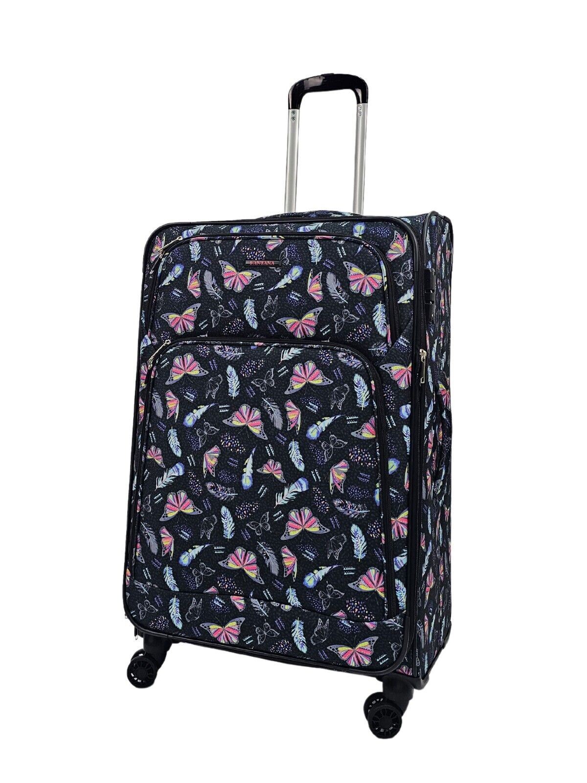Ashville Large Soft Shell Suitcase in Butterfly