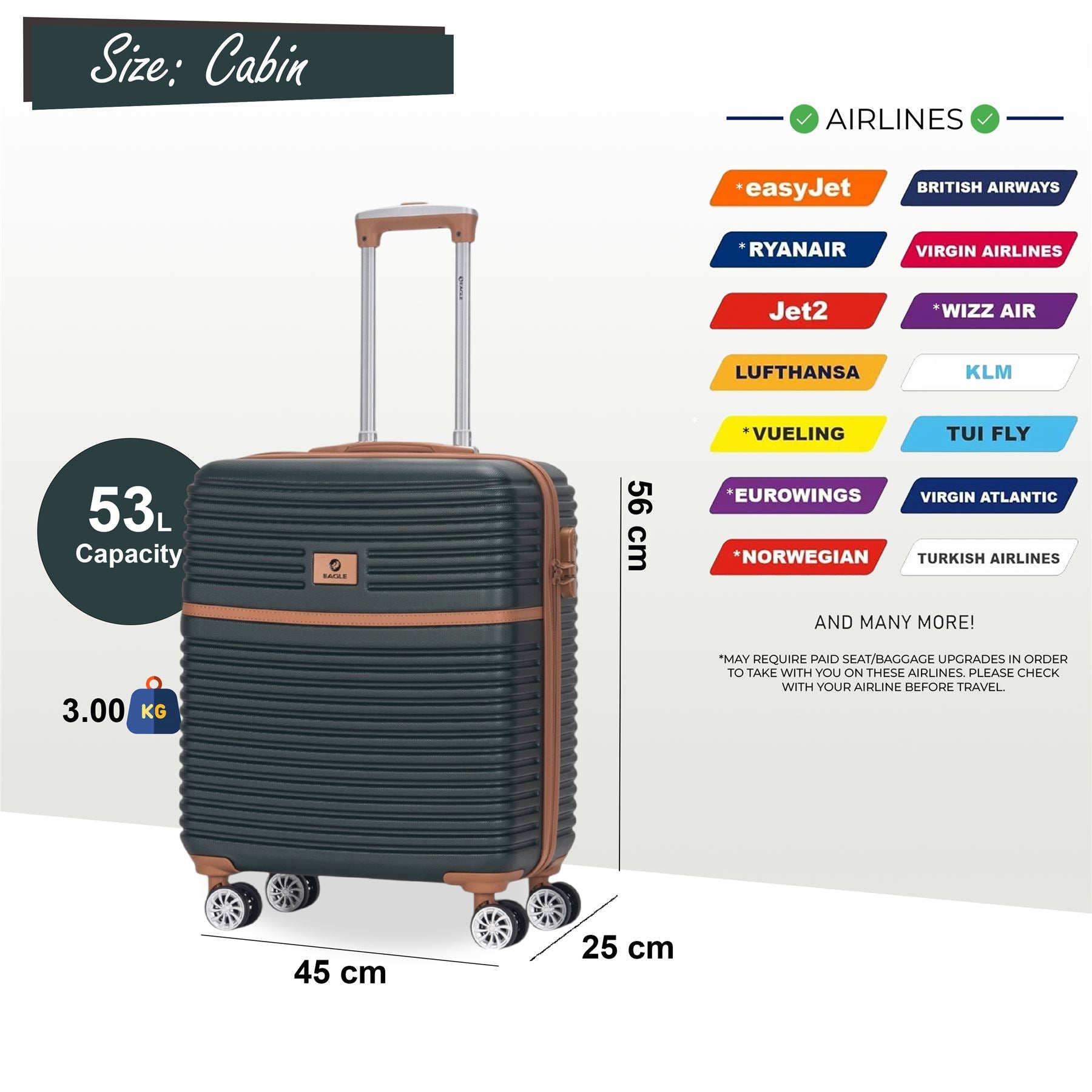 Koga Cabin Hard Shell Suitcase in Green