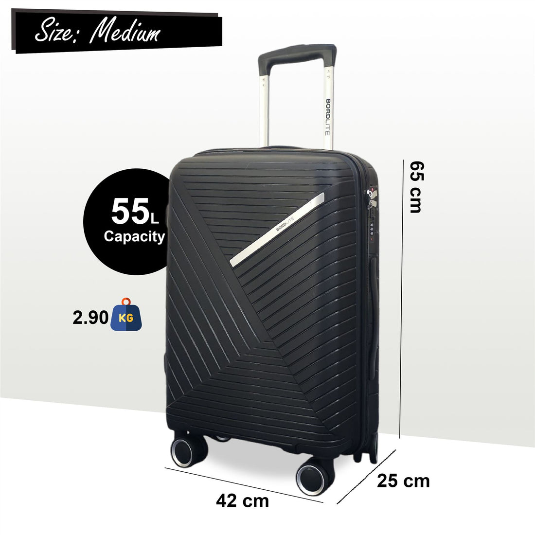 Chita Medium Hard Shell Suitcase in Black
