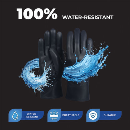 Womens Italian Leather Winter Stitch Line Design Soft Wool Lining Gloves