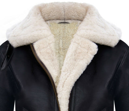 Womens Warmer Hooded Sheepskin Leather Jacket-Orford - Upperclass Fashions 